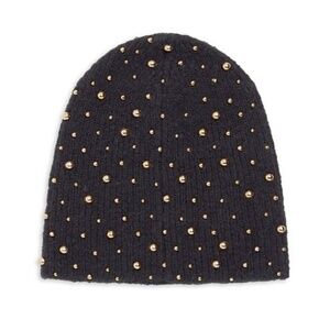 Jennifer Behr Black Mohair Studded Beanie